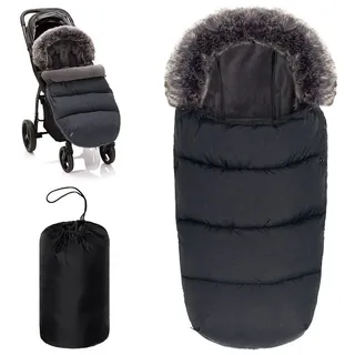zamboo Zamboo, Kinderwagen Fusssack, Universal Thermo-Fleece Fußsack mit Fellkragen für & Buggys