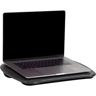 Mind Reader Tragbarer Laptop-Schreibtisch mit Griff, integriertes Kissen für Komfort, Schwarz, 12.5 D x 17 W x 3 H