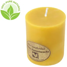 Kerzenfarm Hahn Bienenwachs Stumpenkerze 65x75 mm gelb
