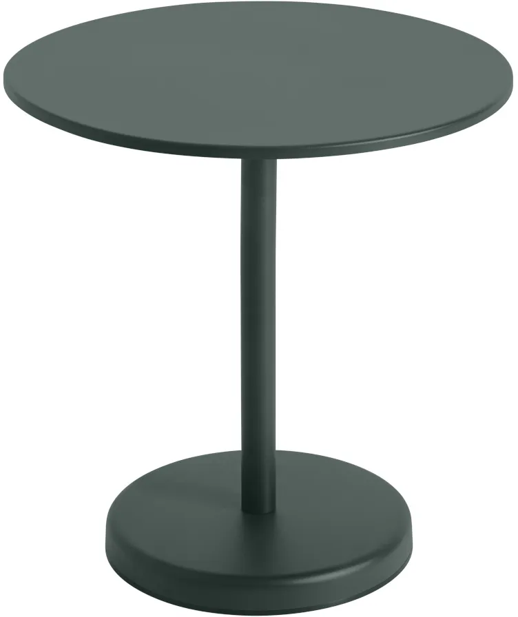 Muuto Linear Steel Tisch, Ø 70 cm, dunkelgrün