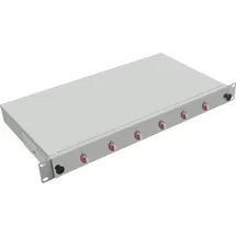 helos LWL 19" Breakoutbox mit 6x LC Duplex Kupplungen OM4, grau