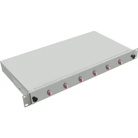 helos LWL 19" Breakoutbox mit 6x LC Duplex Kupplungen OM4, grau