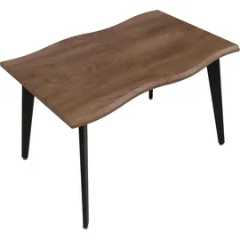 Mendler Esszimmertisch HWC-O60, Ausziehtisch Esstisch, Eisen MDF ausziehbar 120-180cm - helle Eiche-Optik