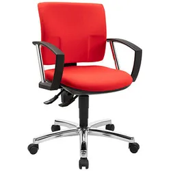 Topstar Bürostuhl Pro 30 chrom, PU39AG21 Stoff rot, Gestell chrom