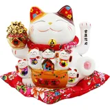 Freak Scene Glückskatze - Maneki-Neko - Winkekatze aus Porzellan 24 cm weiß - Maneki Neko 01