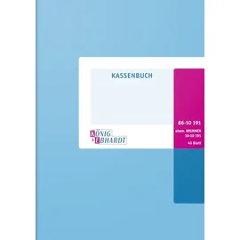 KÖNIG & EBHARDT Notizbuch Kassenbuch A5 40 Blatt kartoniert Blau