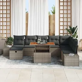 vidaXL Garten-Sofa-Set 9-tlg. Grau