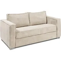 Schlafsofa mit Matratze 3-Sitzer - Cord - Tannengrün - Liegefläche 140 cm - Matratze 14 cm - LORETO