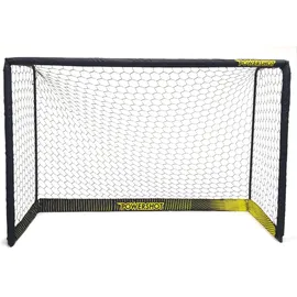 powershot Fußballtor aus Stahl - Verschiedene Größe - Schwarz - Bodenverankerung und Transporttasche inkl. (2,4 x 1,6 m)