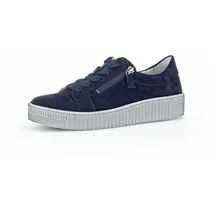 Gabor Damen Low-Top Sneaker, Frauen Halbschuhe,Freizeitschuhe,Turnschuhe,Laufschuhe,schnürschuhe,schnürer,Atlantik (grau),38 EU / 5 UK - 38