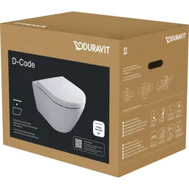 Duravit D-Code Wand-WC mit WC-Sitz Weiß hochglanz