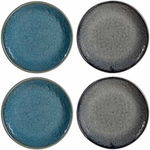 LEONARDO Matera Keramikteller 16,3 cm anthrazit/blau 4er Set