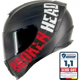 Broken Head BeProud Sport Rot Motorradhelm + Schwarzes Visier