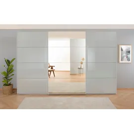 Rauch Schwebetürenschrank RAUCH "Kleiderschrank Schrank Garderobe KOLUNA mit Glastüren und Spiegel", grau (seidengrau, glas seidengrau), B:360cm H:210cm T:62cm, Holzwerkstoff, Schränke, Schwebetürenschrank, inkl.