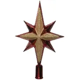 Decoris Christbaumspitze Stern 25cm Kunststoff, ochsenblut hellgold