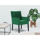 Home Affaire Armlehnstuhl »Elona«, Polyester, Sitz und Rücken gepolstert, Stuhlbeine aus Massivholz, Sitzhöhe 50 cm, grün