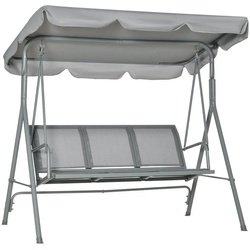 Outsunny Hollywoodschaukel Hollywoodschaukel, 3-Sitzer, Set, 1 tlg., 1 x Hollywoodschaukel, inkl. Sonnendach grau