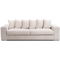 AMARIS Elements Sofa Samt Sofa 'Monroe' 4 Sitzer XL Big Sofa Wohnzimmer Couch in 4 Größen, Made in Europe beige