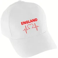 Multifanshop Baseballcap - England - Herzschlag - Druck rot