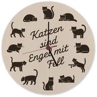 Speecheese Wanduhr Katzen sind Engel mit Fell Wanduhr aus