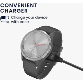 kwmobile Smartwatch Ladekabel für Garmin vivomove 3S / vivoactive 4S 5 / Venu 3 / Venu 3S USB-C Ladekabel für Smartwatch - Smart Watch Aufladek... - Schwarz
