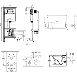 Villeroy & Boch Architectura WC-Set Direct Flush mit Vorwandelement