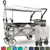 IMLEX Bollerwagen Faltbar mit Dach Handwagen Kinder Transportwagen Strandwagen