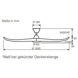 CasaFan Eco Genuino-L 152 cm MS-NT Deckenventilator dimmbar schwarz