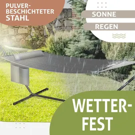 Kesser KESSER® Hängematte HILL mit Gestell Kissen Doppelhängematte für 2 Personen-Stabiler Rahmen 200kg Belastbarkeit Indoor & Outdoor XXL Hängesess... - Grau