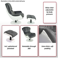 Relaxsessel MCW-E52, Fernsehsessel TV-Sessel Hocker, Samt ~ dunkelgrau
