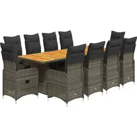 vidaXL Garten-Bistro-Set 11-tlg. Grau