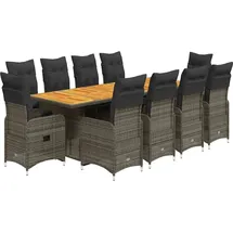 vidaXL Garten-Bistro-Set 11-tlg. Grau