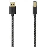 Hama USB-B auf USB-A 1,5 m Schwarz/Silber
