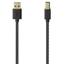 Hama USB-B auf USB-A 1,5 m Schwarz/Silber