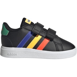 adidas Grand Court Hook and Loop Sneaker, Kinder A0QM - cblack/lucblu/cougrn 22