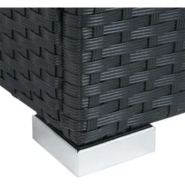 Estexo 3-Sitzer Polyrattan Lounge-Set schwarz