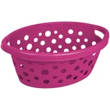 Ondis24 Wäschebox Wäschekorb Kunststoff 25 Liter fuchsia gut belüftet durch große Öffnungen, bewährtes klassisches Modell