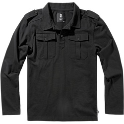 Brandit Jersey Poloshirt Jon longsleeve schwarz, Größe L