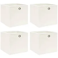 VidaXL Aufbewahrungsboxen 4 Stk. Weiß 32x32x32 cm Stoff