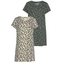 vivance dreams by lascana Sleepshirt mit Leo-Muster ecru-schwarz-gemustert 36/38