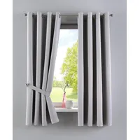 Gardinenbox Vorhänge Blickdicht »Newyork« Grau HxB 160x140 cm 2er-Pack Thermo-Gardinen Verdunkelungsvorhang Blackout Ösen schalldämmend ÖKOTEX UV-Schutz Raffhalter, 201920600-2