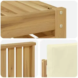 vidaXL Outdoor-Sofagarnitur 4-tlg. Weiß/Creme