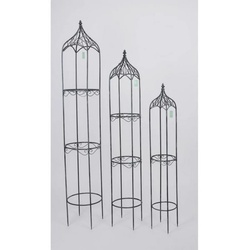 BURI Rankhilfe Set 3 Stück Rankhilfen Metall Grau Gitter Rosen Kletterpflanzen Garten