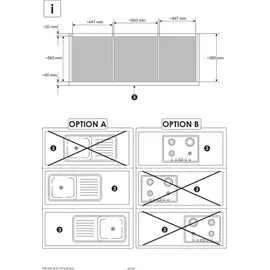 furn.design Unterschrank Küchenschrank 161 x 93 cm Braun