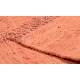 Zaba Theko Teppich aus 100% Baumwolle Flachgewebe Teppich Happy Cotton | handgewebt | Farbe: Terrakotta | 90x160 cm