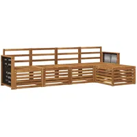vidaXL Gartenlounge Outdoor-Sofagarnitur Natur