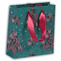 Clairefontaine 5x Geschenktasche S (12x4,5x13,5cm), Weihnachten Velvet Grün 212888C
