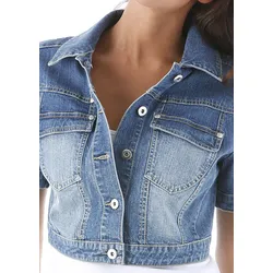 Jeansjacke, in Used-Washung, Gr. 38, blue-used, , 430139-38