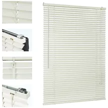 Sekey Klemmfix-Jalousie für Fenster freihängend, 25mm Alu-Lamellen, mit Bohren, inklusive Montagematerial Aluminium-Jalousie ohne Bohren, 80x220cm,Putzfarbe