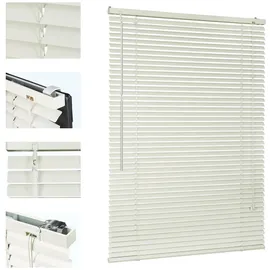 Sekey Klemmfix-Jalousie für Fenster freihängend, 25mm Alu-Lamellen, mit Bohren, inklusive Montagematerial Aluminium-Jalousie ohne Bohren, 80x220cm,Putzfarbe